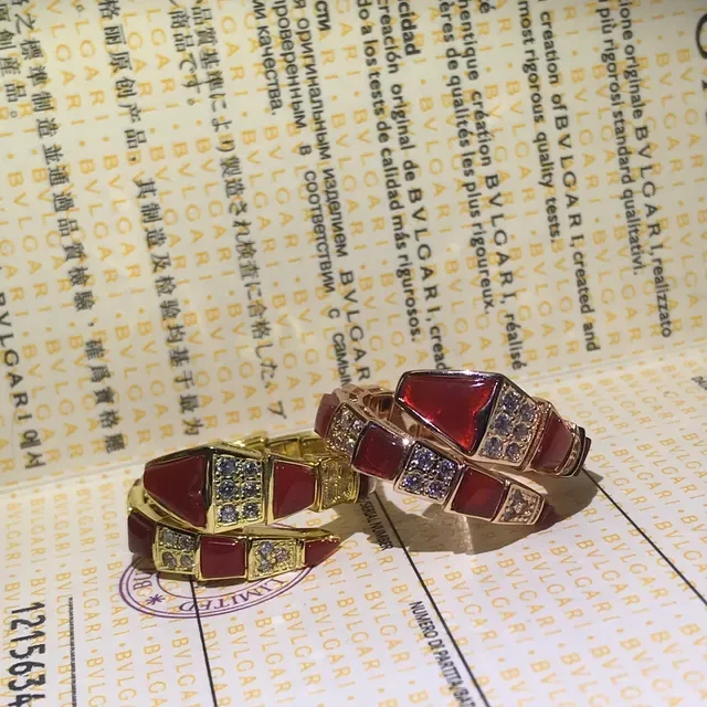 Bvlgari Parentesi Or Rouge Géométrique Multi-Bande Articulée Bague 2