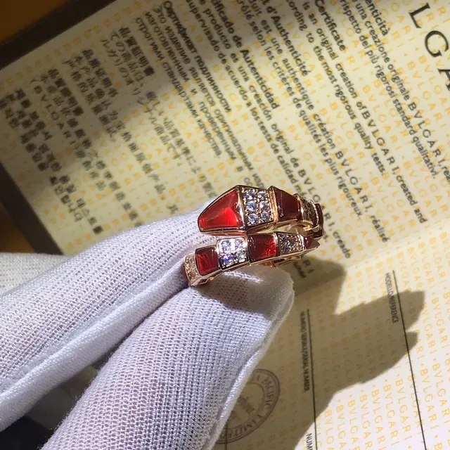 Bvlgari Parentesi Or Rouge Géométrique Multi-Bande Articulée Bague 4