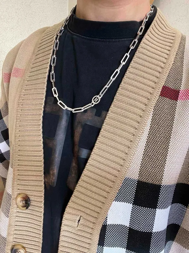 Bvlgari Rectangular Link Pavé Necklace 5