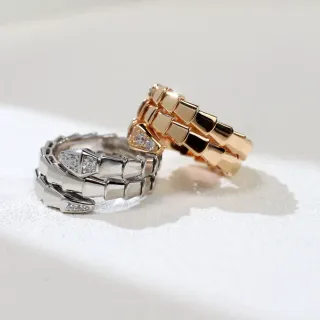 Bvlgari Serpenti Coiled Scale Motif Diamond Ring