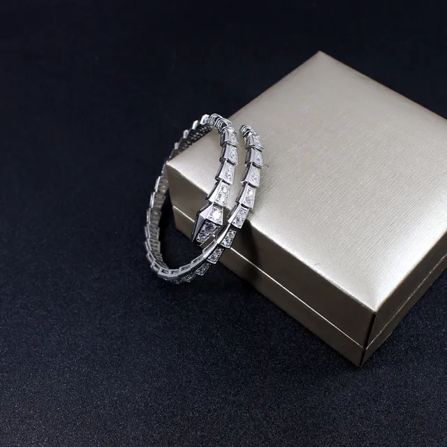 Bvlgari Serpenti Pavé Diamants Or Blanc Bracelet Spirale 7