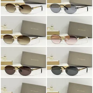 Bvlgari Serpenti Rimless Oval Gradient Brown Sunglasses