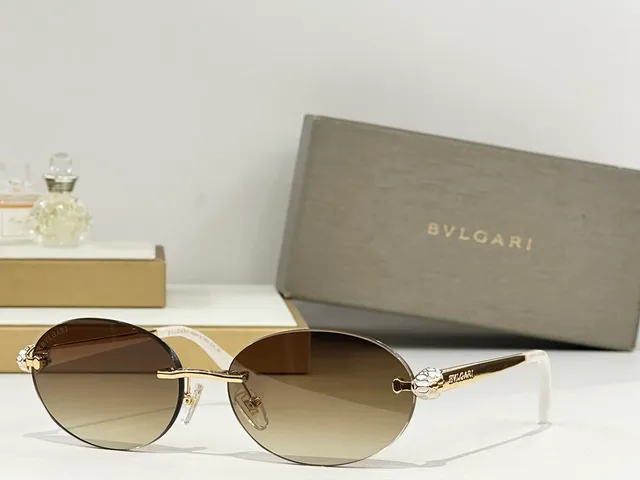 Bvlgari Serpenti রিমলেস ওভাল গ্রেডিয়েন্ট বাদামী সানগ্লাসেস 7