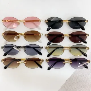 Bvlgari Serpenti Rimless Oval Gradient Lens Sunglasses