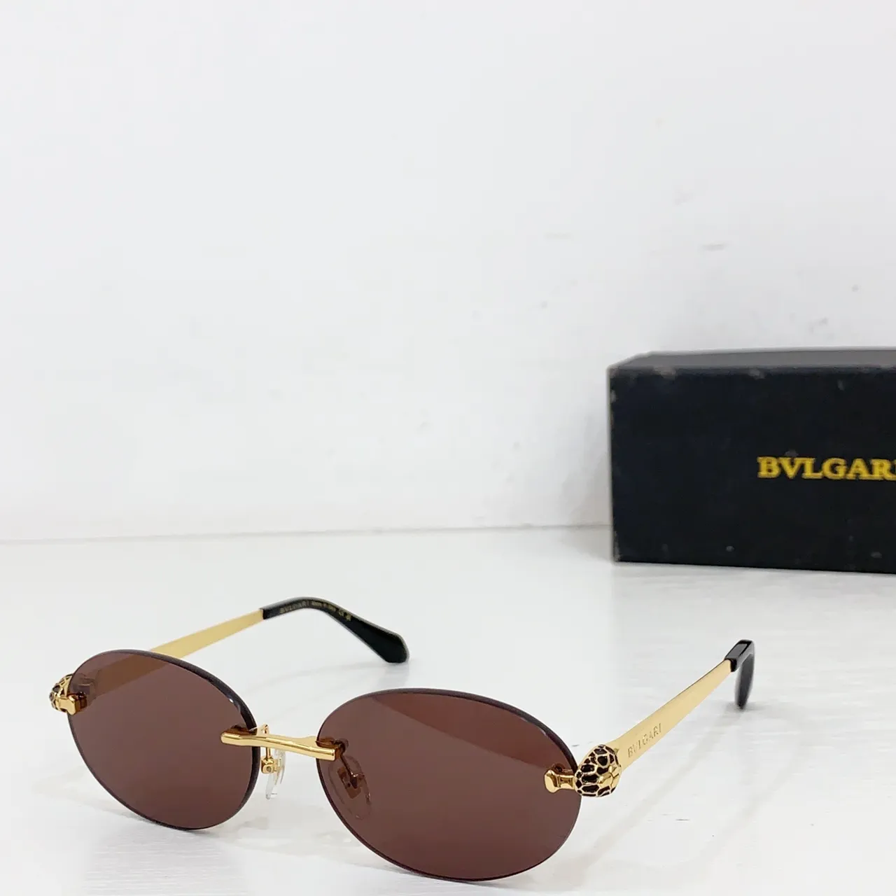 Bvlgari Serpenti Lunettes de Soleil Sans Monture Ovales Lentille Gradient 8