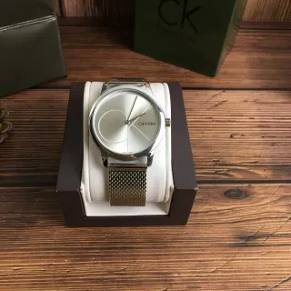 Calvin Klein Minimal Silver-Tone Mesh Bracelet Quartz Watch