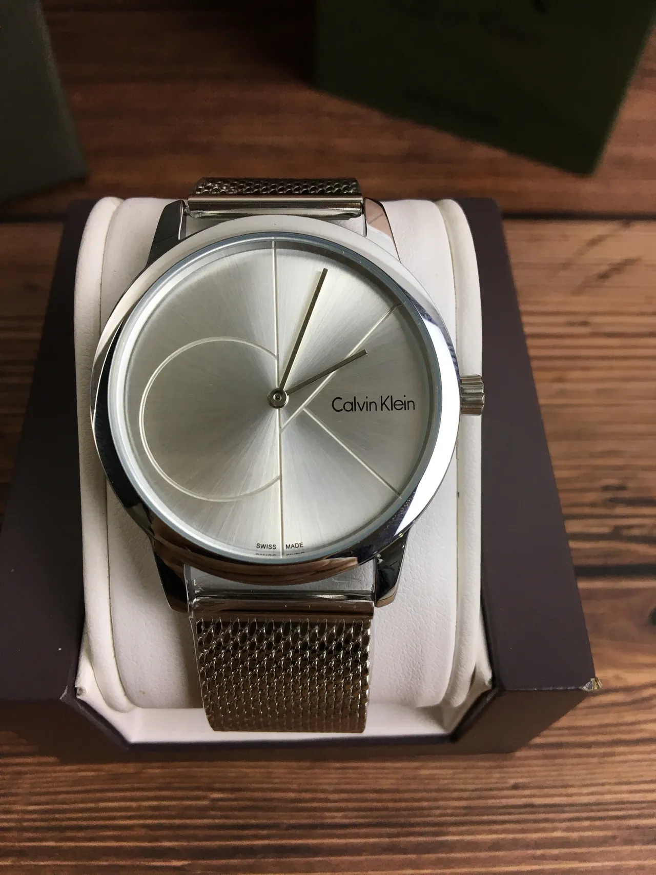 Calvin Klein Minimal Silver-Tone Mesh Bracelet Quartz Watch 3