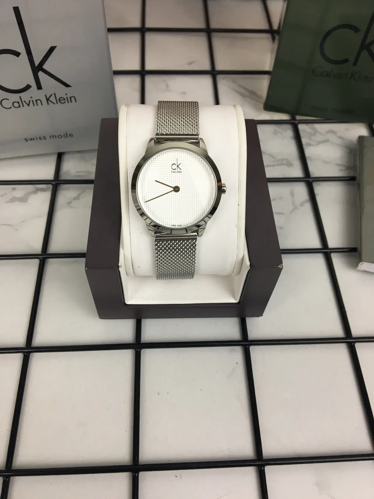 Calvin Klein Minimalist Silver-Tone Mesh Strap Quartz Watch 2