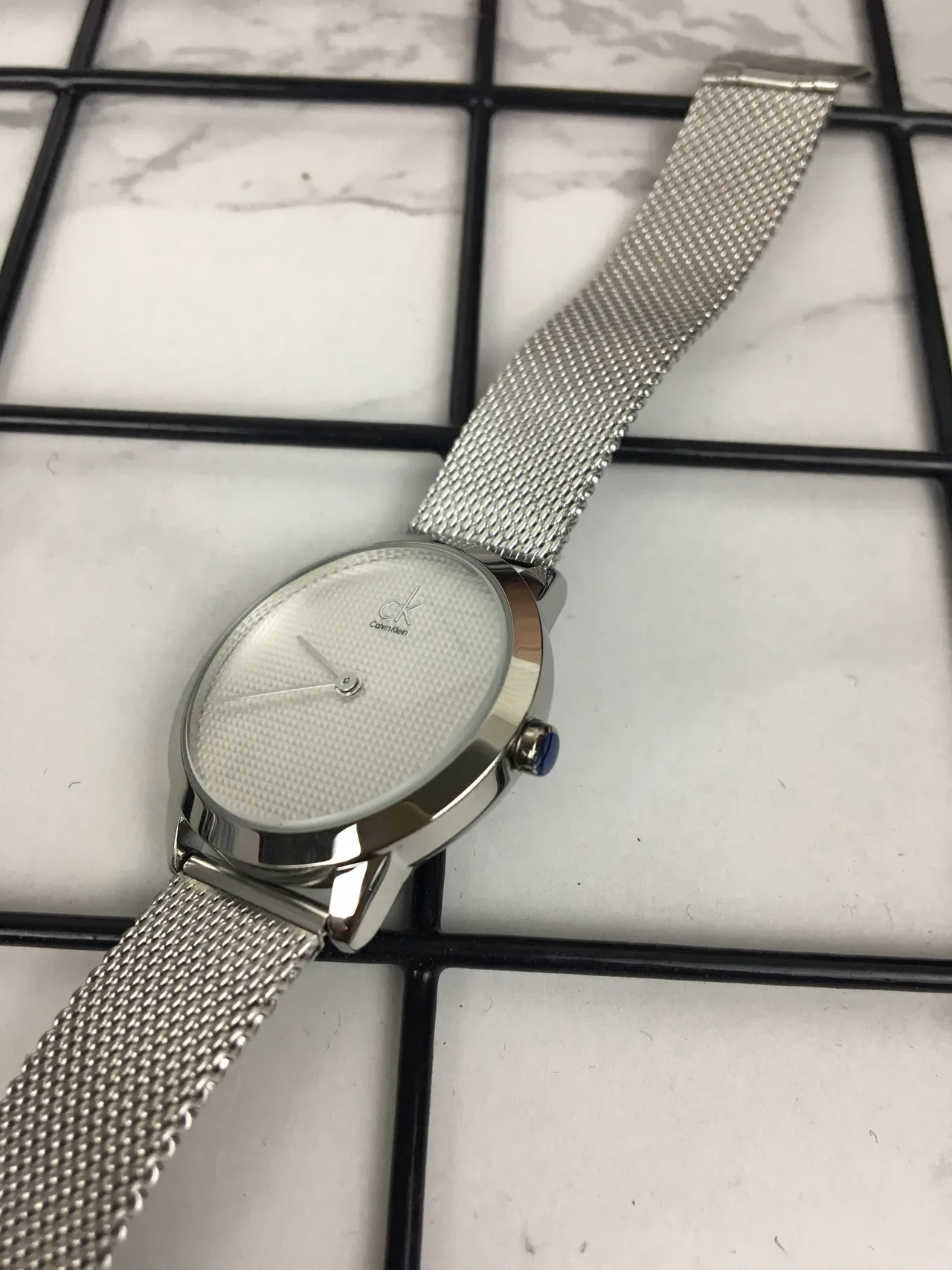 Calvin Klein Minimalist Silver-Tone Mesh Strap Quartz Watch 4