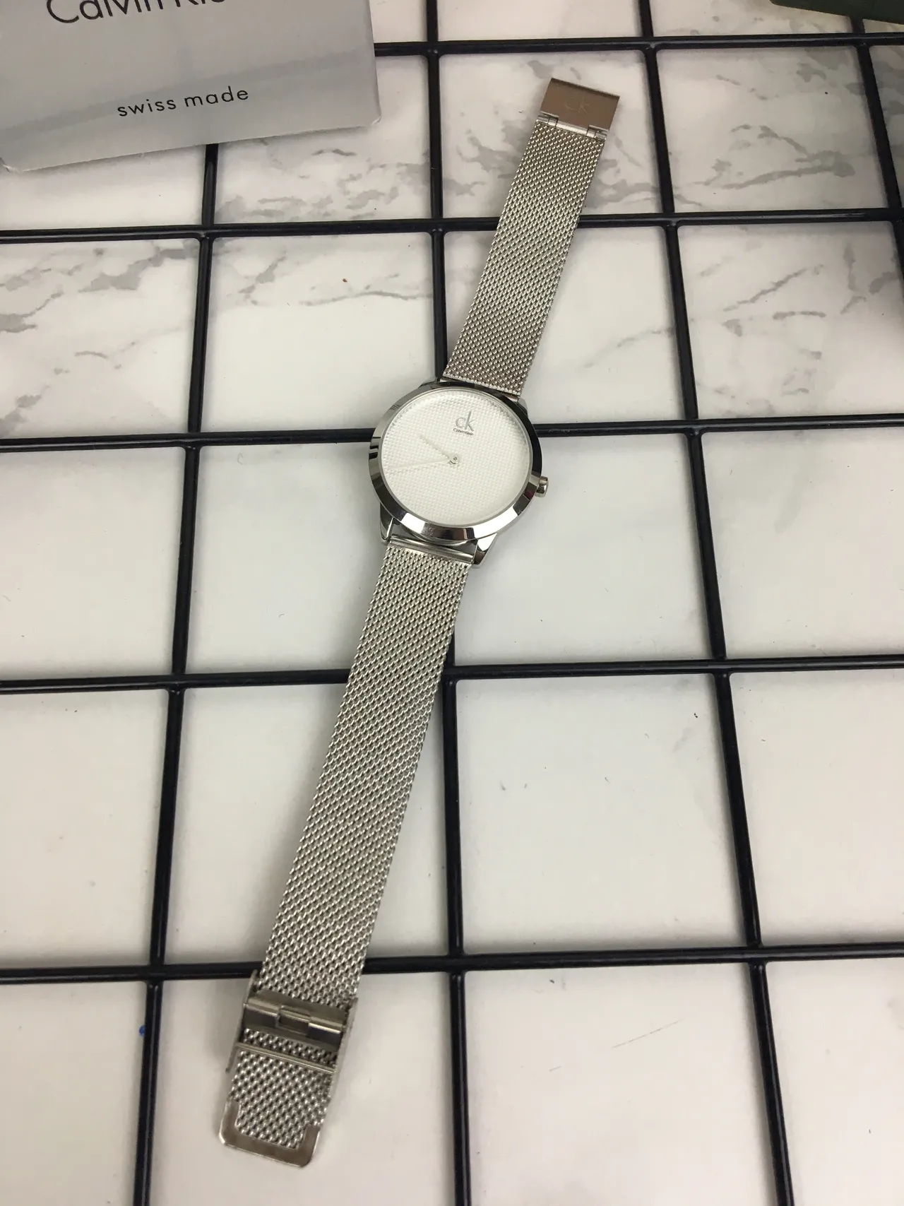 Calvin Klein Minimalist Silver-Tone Mesh Strap Quartz Watch 6