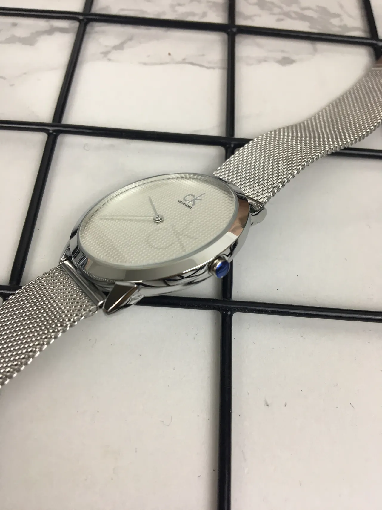 Calvin Klein Minimalist Silver-Tone Mesh Strap Quartz Watch 8