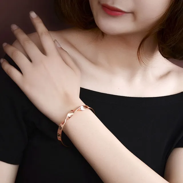 Calvin Klein Twisted Two-Tone Polished Metal Open Cuff Bracelet 2