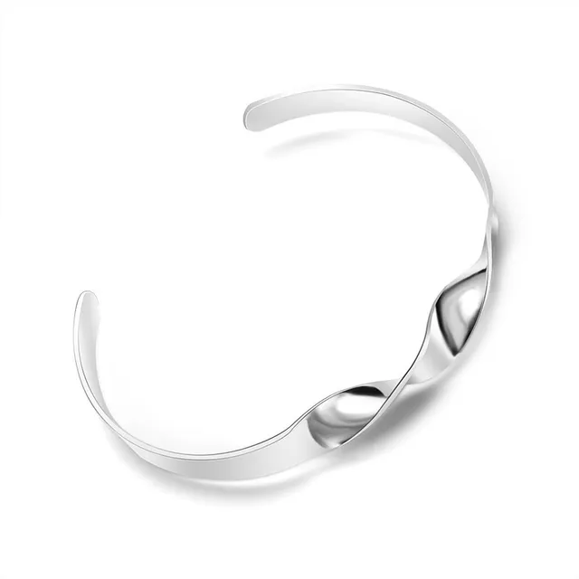Calvin Klein Twisted Two-Tone Polished Metal Open Cuff Bracelet 4