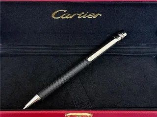 Cartier Preto Dourado Metal Polido Clipe Hardware Bolsa 2