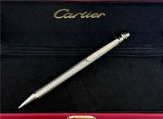 Cartier Preto Dourado Metal Polido Clipe Hardware Bolsa 4