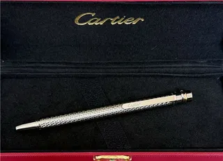 Cartier Preto Dourado Metal Polido Clipe Hardware Bolsa 5