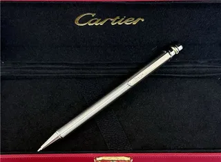 Cartier Preto Dourado Metal Polido Clipe Hardware Bolsa 6