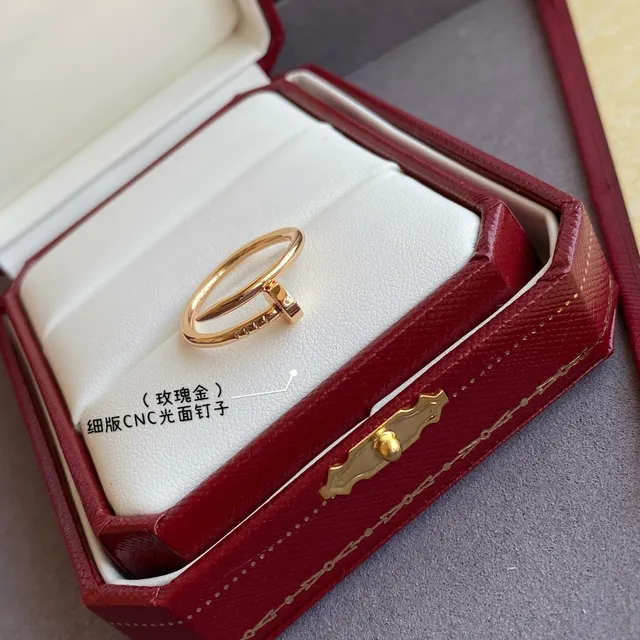 Cartier Juste un Clou ذهب فضي رفيع مفتوح مصقول نقش مسمار خاتم 5