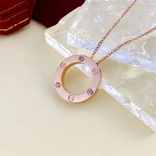 Cartier Juste un Clou दائرة مفتوحة ذهب وردي مرصع بالحجارة قلادة