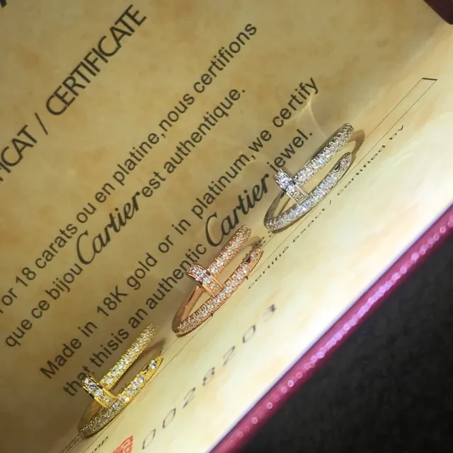 Cartier Juste un Clou Pavé diamante anel de dupla banda 2