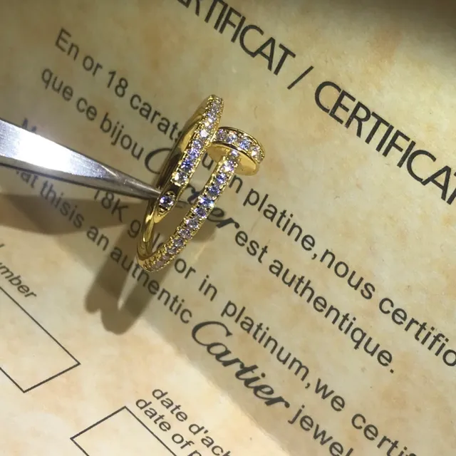 Cartier Juste un Clou Pavé diamante anel de dupla banda 3