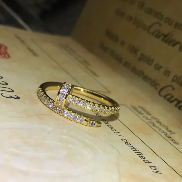 Cartier Juste un Clou Pavé diamante anel de dupla banda 5