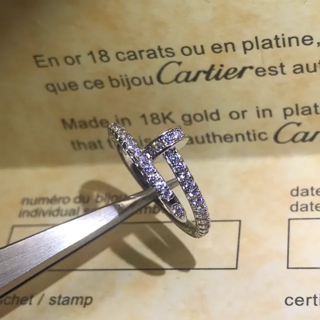 Cartier Juste un Clou Pavé diamante anel de dupla banda 9
