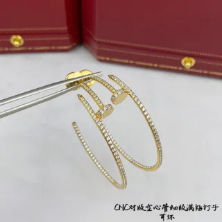 Cartier Juste un Clou Pavé Diamond Gold Hoop Earrings