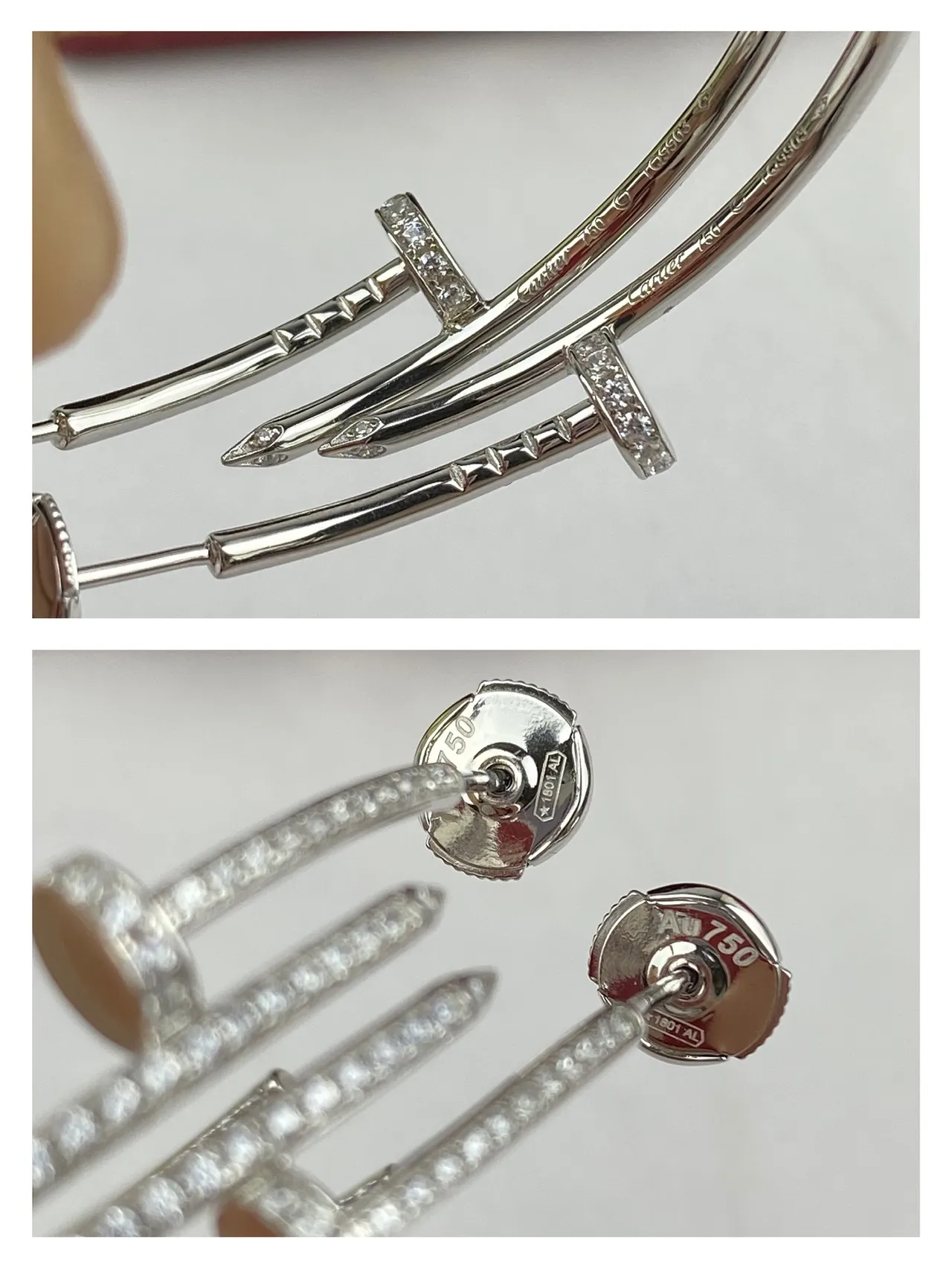 Boucles d'oreilles Cartier Juste un Clou Pavé diamants or 7