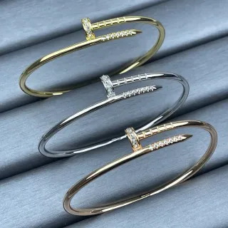 Cartier Juste un Clou Pavé Nail Motif Open Bangle Bracelets