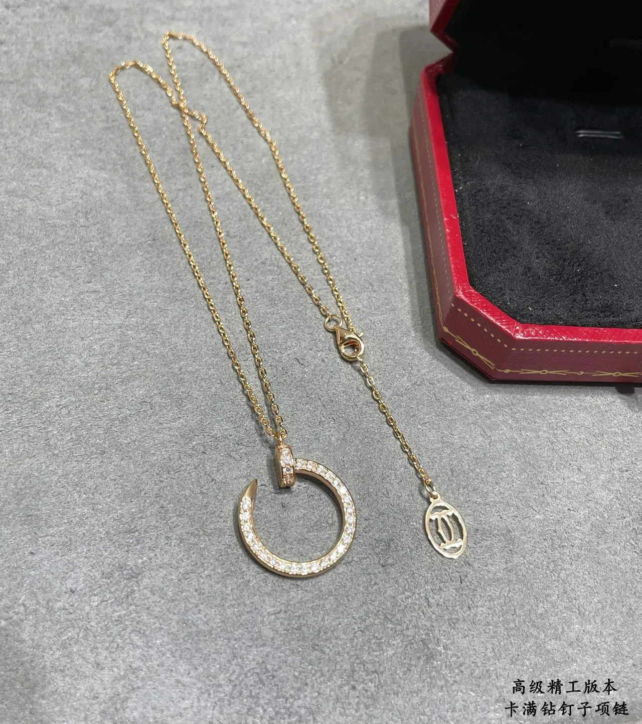 Cartier Juste un Clou Pavé Pendentif de Clou de Cercle Ouvert Colliers 3
