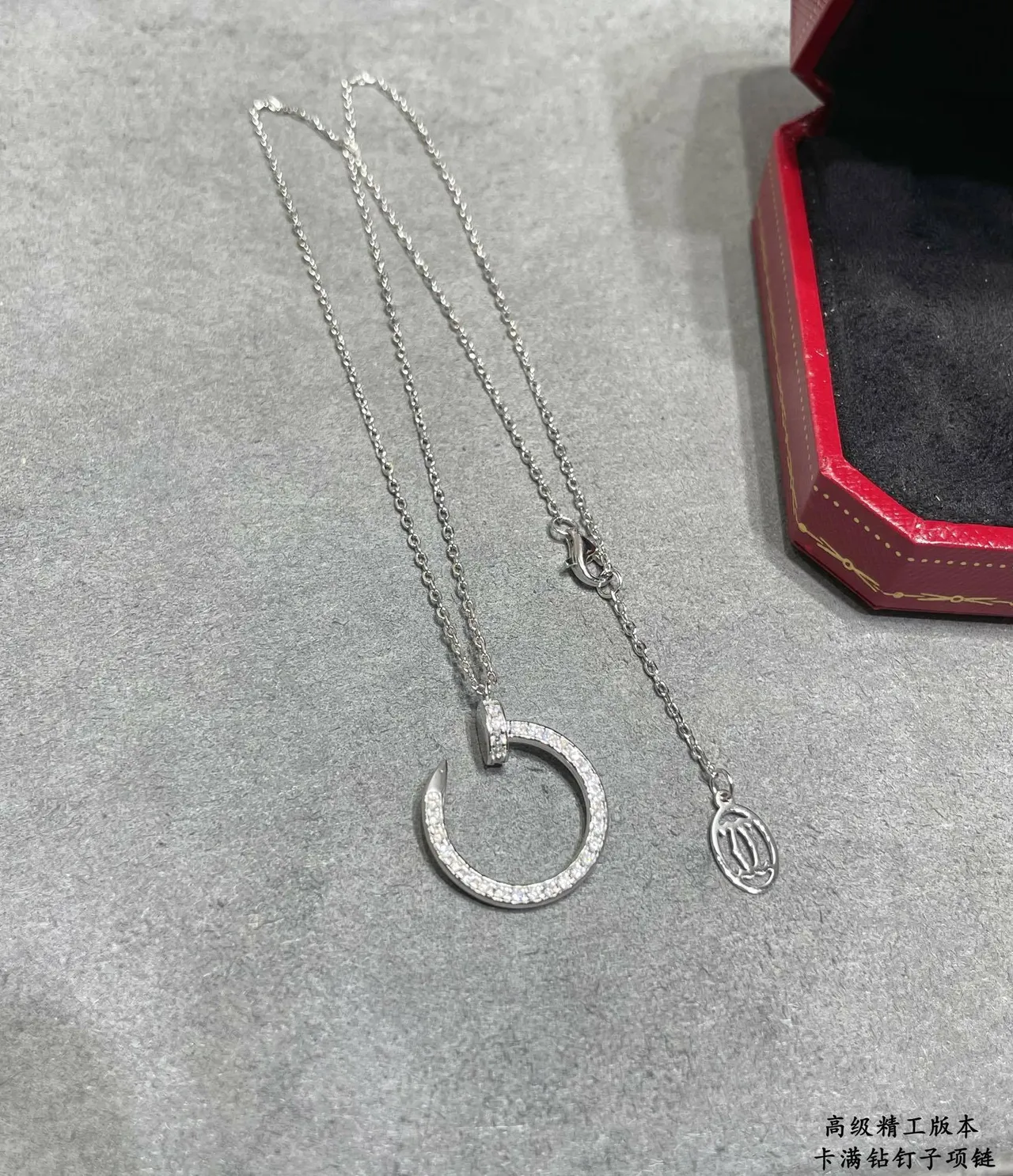 Cartier Juste un Clou Pavé Pendentif de Clou de Cercle Ouvert Colliers 4