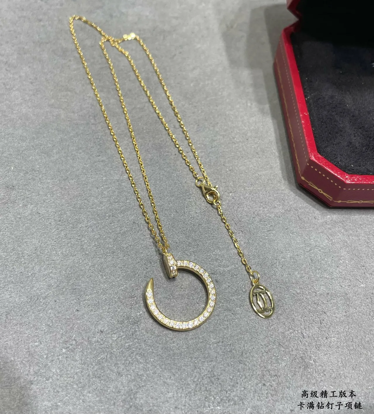 Cartier Juste un Clou Pavé Pendentif de Clou de Cercle Ouvert Colliers 5