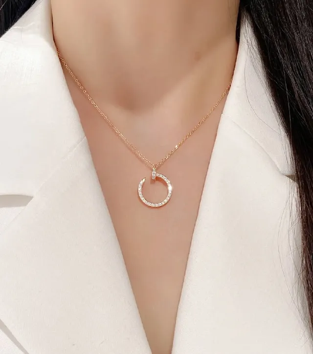 Cartier Juste un Clou Pavé Pendentif de Clou de Cercle Ouvert Colliers 9