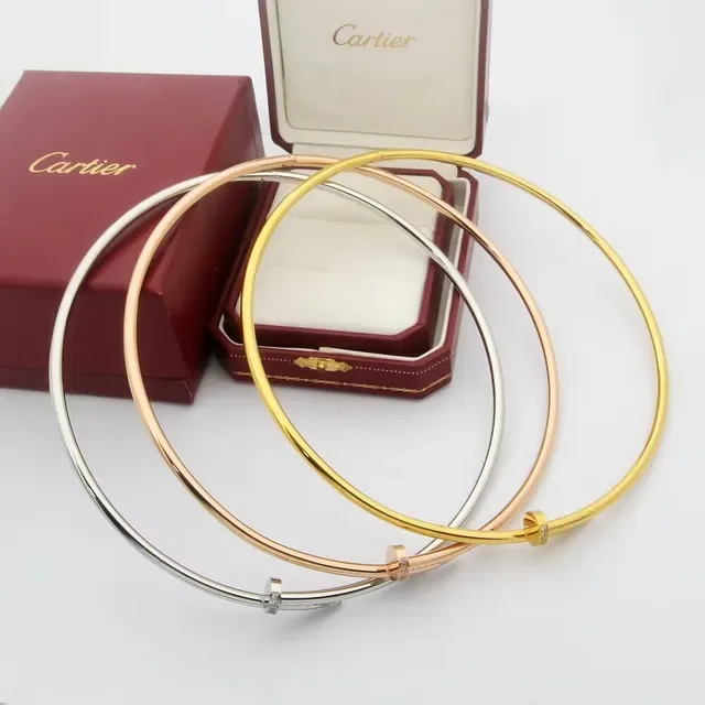 Cartier Juste un Clou Pulseiras Prata Polida Ouro Rosa Ouro Amarelo 10