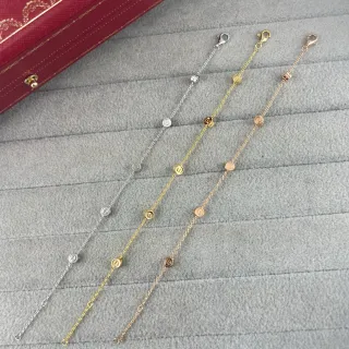 Cartier Juste un Clou Plata/Oro Cadena con eslabones ovalados delgados Cadena circular Bezel-Set Motivos Brazalete