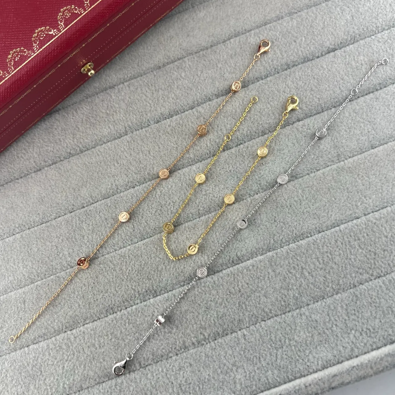 Cartier Juste un Clou فضة/ذهب سلسلة بوصلات بيضاوية رفيعة دائرية مع نقش سوار 5