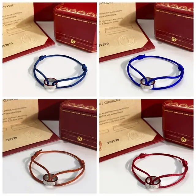 Cartier Love bracelet cordon fuchsia anneaux entrelacés 5