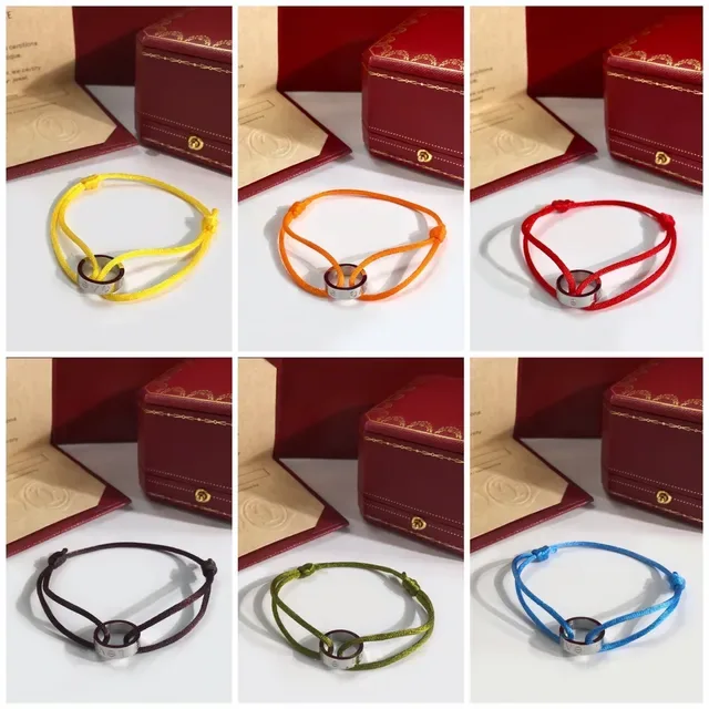 Cartier Love bracelet cordon fuchsia anneaux entrelacés 7