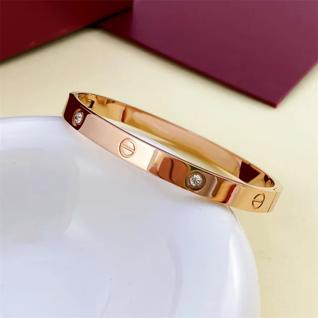 Cartier Love Bracelet فضي ذهبي ذهب وردي لون صلب مجموعة البراغي سوار 2
