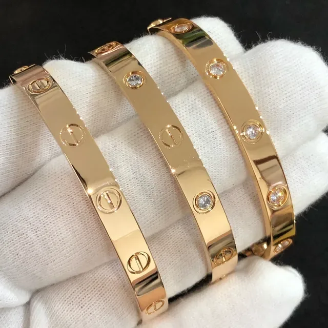 Bracelet Cartier Love Bande Large Motif Vis Or Argent 3