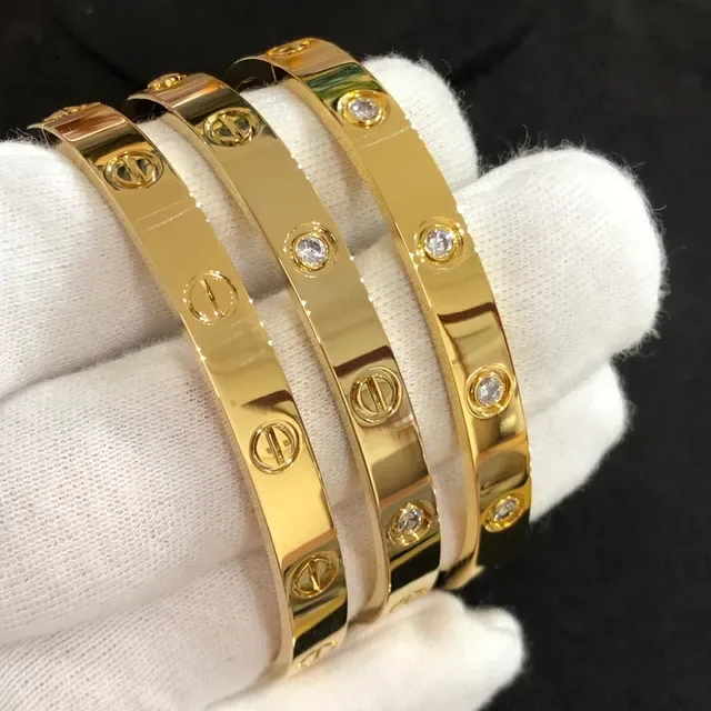 Bracelet Cartier Love Bande Large Motif Vis Or Argent 5