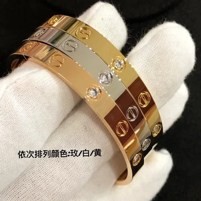 Bracelet Cartier Love Bande Large Motif Vis Or Argent 9