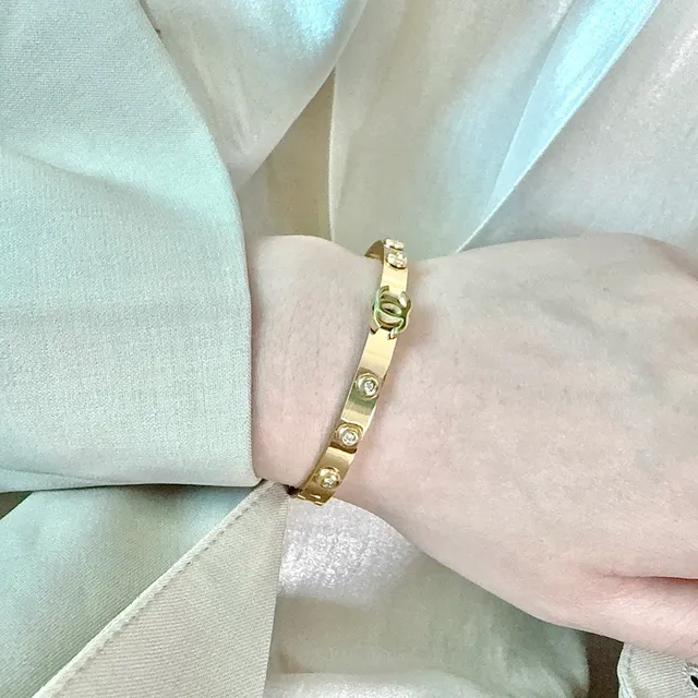 Cartier Love Bracelet rigide transparent doré Motif à vis 5