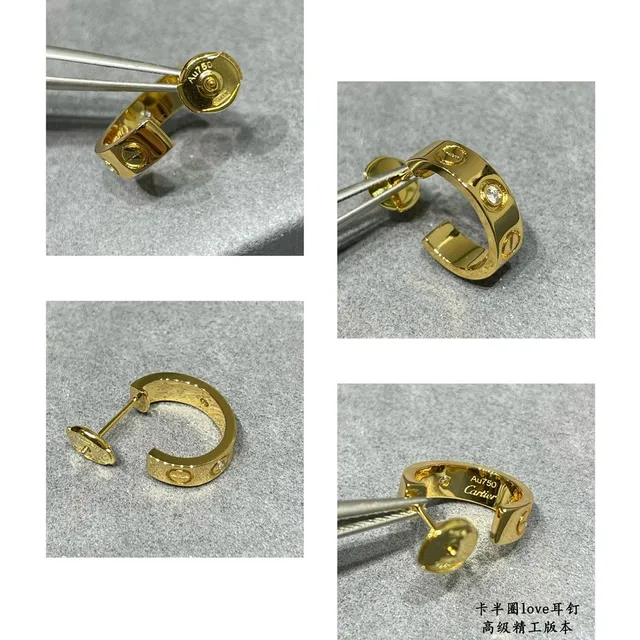 Cartier Love Demi-cerceau Motif à vis Boucles d'oreilles en diamants 2