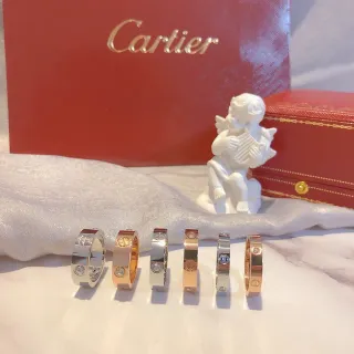 Cartier Love Ring Polished Metal Single-Stone Stackable Rings