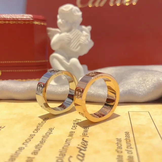 Cartier Love Ring Polished Metal Single-Stone Stackable Rings 3