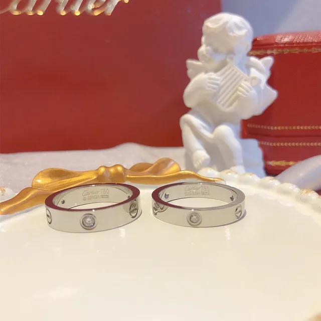 Cartier Love Ring Polished Metal Single-Stone Stackable Rings 4