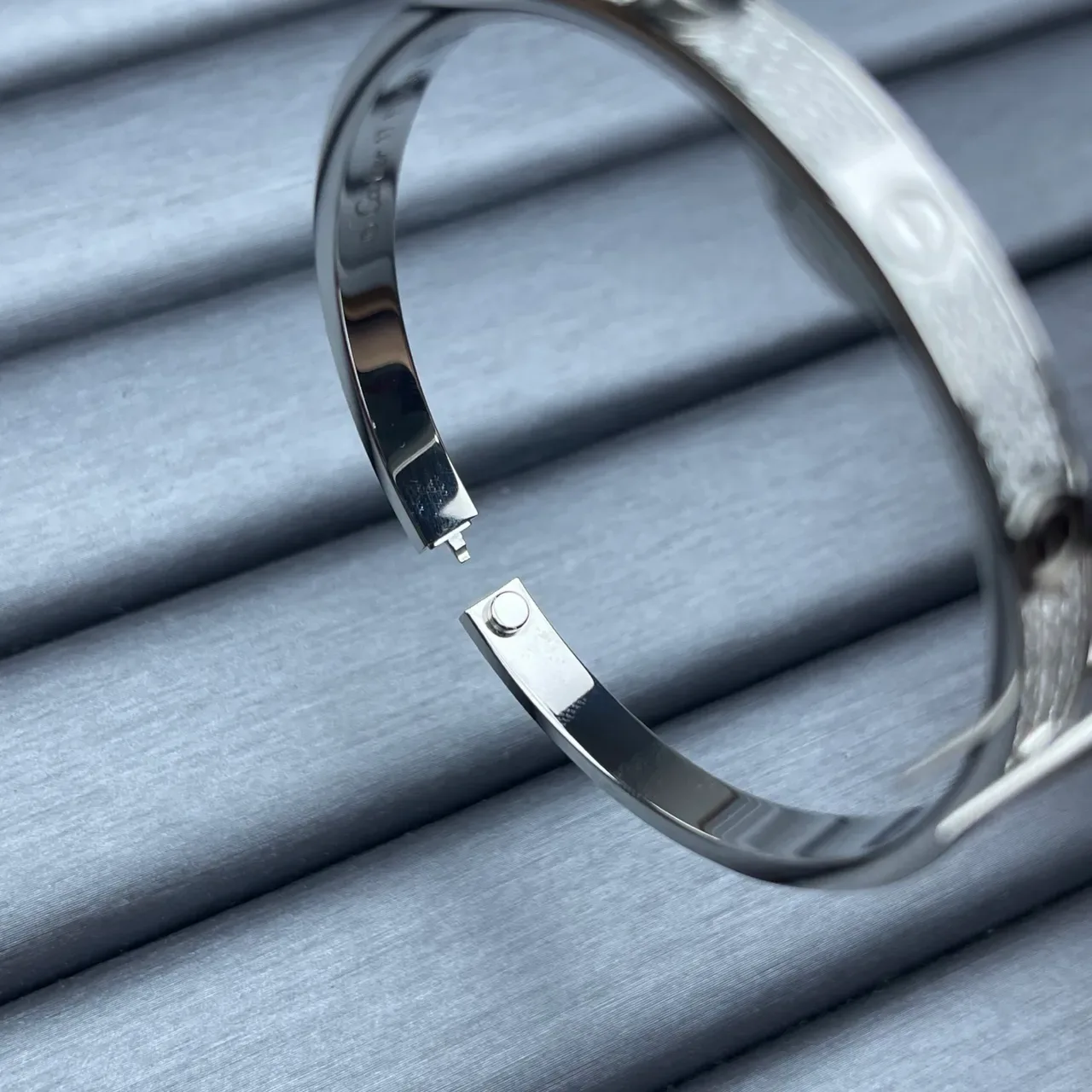 Cartier Love Bracelet Argent Or Hingé Pierres Pavé-Set 2