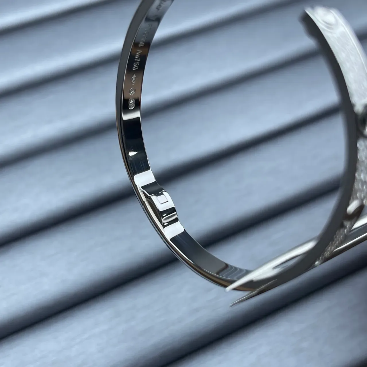 Cartier Love Bracelet Argent Or Hingé Pierres Pavé-Set 3